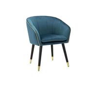 Fauteuil en velours avec bordure dorée Paris - Bleu