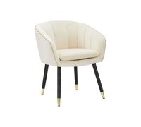 Mauro Ferretti – Fauteuil Paris – Velours avec bordure dorée – Crème/Or