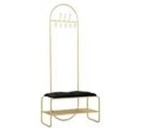 Mauro Ferretti - Porte manteau en métal avec banc intégré 80 x 38.5 x 180 cm Doré et Noir G