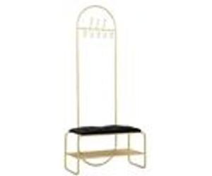 Mauro Ferretti - Porte manteau en métal avec banc intégré 80 x 38.5 x 180 cm Doré et Noir G
