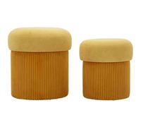 Mauro ferretti Poufs avec rangement lot de 2 - Moutarde