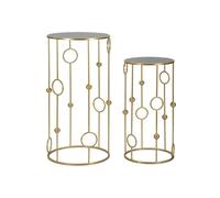 Mauro ferretti Selettes console métal lot de 2 - Or