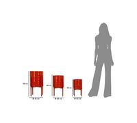 Cache-pot Mauro Ferretti Archy Tris (x3) Rouge 36x56,5-30x48,5-24x37,5 cm