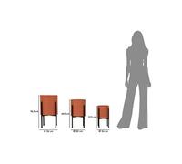 Mauro Ferretti – Cache-pot Milly – Lot de 3 Rouge 36x56,5/30x48,5/24x37,5 cm