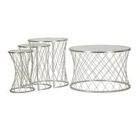 Mauro ferretti set table basse et 3 guéridons - Argent