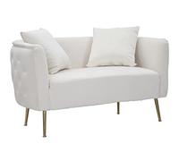 Mauro Ferretti Table basse C/2 poufs Relax 79 x 45 cm bois blanc/or