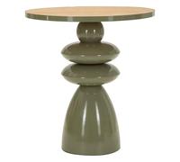 Table d'Appoint Totem en Métal ""Pila"" 49cm Vert