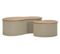 Mauro Ferretti Table basse Frankfurt Bianchi Rubber Wood et métal 87 x 53 cm