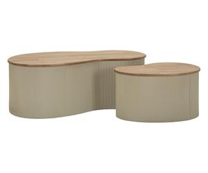 Mauro Ferretti Table basse Frankfurt Bianchi Rubber Wood et métal 87 x 53 cm