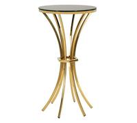 Mauro Ferretti Table basse haute Shanty Ø 50 x 92 cm, fer et verre, or et noir