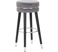 Tabouret de bar en tissu Paris 35 x 74 cm gris - noir et argent Gris G