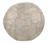 Mauro Ferretti Vase ECLIPS en résine, or et blanc, 48 x 13 x 44,5 cm