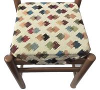 mauro Lot de 6 galettes de Chaise à Rabats, Coussins de chaises Cuisine - Tissu Gobelin - avec ailettes - avec Fermeture éclair - 40 x 40 cm var.131