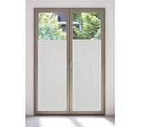 mauro Paire de Vitrages Droits Passe Tringle, Rideau Brise bise - Hauteur 60/90/120/160/180/200 - Tissu Blanc Effet Lin - 45x160 cm