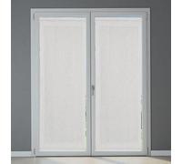mauro Paire de Vitrages Droits Passe Tringle, Rideau Brise bise - Hauteur 60/90/120/160/180/200 - Tissu Blanc Effet Lin - 55x200 cm