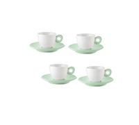 Mauve green SET DE 4 TASSES À CAFÉ AVEC SOUS-TASSES "EVERYDAY"