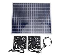 Mavaol 22W Panneau Solaire Double Ventilateur d'échappement Kit 12V Ventilateur Solaire pour poulailler Chien Maison Serre Hangar RV