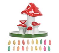 Mavaol - brûleur d'encens à Reflux en Forme de Champignon, Joli Porte-encens en Cascade avec 20 cônes d'encens pour décoration de Chambre à Coucher et de Bureau