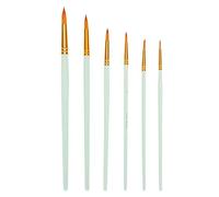 Mavaol - Ensemble de stylos à Crochet Pointu pour Aquarelle, 6 pièces, Cheveux en Nylon, Fournitures d'art pour débutants, pinceaux de Peinture (Matte Green Pole)