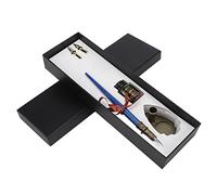 Mavaol - ensemble de stylos de calligraphie, porte-stylo de gravure bleu saphir, pointe en acier inoxydable, Kit de stylos d'écriture portables emballés en cadeau