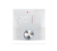 Mavaol Thermostat intelligent, contrôleur de chauffage au sol 5A avec bouton lumineux multicolore, affiche l'heure/semaine/température/météo, bouton tactile, contrôle APP, (BHT-009GALW-Water Floor