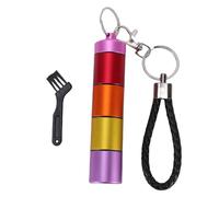 Mavaol Tube de rangement à 4 compartiments, conteneur métallique Portable avec lanière étanche, rouge Orange jaune rose