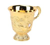 Mavaol - verre à vin rétro en métal, verre décoratif multifonctionnel, calice à vin pour vitrine de Bar (Handle Gold)