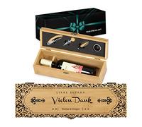 Maverton Boîte à vin avec le kit du sommelier | Cadeau d'accessoires pour le vin, Set sommelier personnalisé, Cadeau pour couple et pour époux, merci