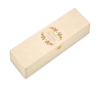 Maverton Boîte à Vin Personnalisée pour couple, Coffret Cadeau Couple | 10 Cm x 10 cm x 35 cm, Pour 1 Bouteille, Bois de Pin, Coffret pour Couples, Cadeau Noël, Anniversaire, Mariage