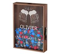 Maverton Boîte aux Bouchons pour Homme - Coffret Personnalisé pour Collectionneurs de Capsules - Ouvre-bière inclus - Cadeau Homme - Cadeau Anniversaire Homme - Cadeau Personnalisé - Santé !