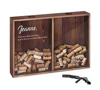 Maverton Boîte personnalisée aux bouchons - Collecteur de capsules avec 2 compartiments - Coffret en bois - Cadeau pour hommes et femmes - Le Vin