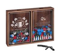 Maverton Boîte personnalisée aux bouchons - Collecteur de capsules avec 2 compartiments - Coffret en bois - Cadeau pour hommes et femmes - Bouteilles