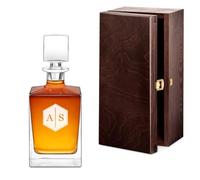 Maverton Carafe à Whisky - Cadeau Personnalisé pour lui - 81 outeille Verre Transparent pour Alcool Scotch Rhum - pour Connaisseur - Idee Cadeau Homme - Cadeaux Anniversaire Homme - Initiales