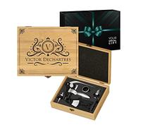 Maverton Coffret du Sommelier, Ensemble d'Accessoire pour Le Vin - Cadeau Anniversaire Homme - Cadeau Homme - Cadeau personnalisé - avec Impression - Cadeau Noel - nom