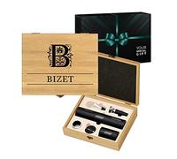 Maverton Coffret du Sommelier Imprimé - Set sommelier Personnalisé avec Accessoires pour Homme - pour Connaisseur - Cadeau Homme - Cadeau Personnalisé - Cadeau Anniversaire Homme - LETTRINE