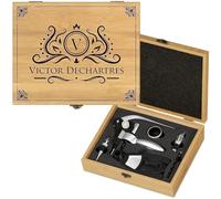 Maverton Coffret du Sommelier Personnalisable pour Homme, Tire Bouchon | Cadeau Anniversaire Homme, Cadeau Homme, Cadeau personnalisé, avec Impression, Cadeau Noel, nom
