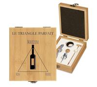 Maverton Coffret sommelier personnalisé, Cadeau d'accessoires pour le vin | Accessoires Vin avec la boîte gravée pour elle, Pour femme, Avec personnalisation, Triangle
