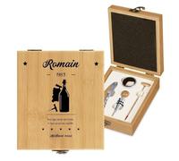 Maverton Coffret sommelier personnalisé, Cadeau d'accessoires pour le vin | Set sommelier personnalisé, Pour homme, Coffret gravé pour lui, flacon