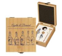 Maverton Coffret sommelier personnalisé, Cadeau d'accessoires pour le vin | Set sommelier personnalisé, Pour homme, Coffret gravé pour lui, bouteilles