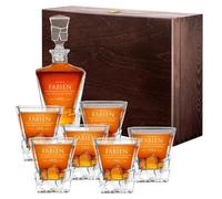 Maverton Ensemble à whisky pour homme - Avec motif décoratif - Décanteur et 6 verres gravés - Set élégant pour lui - Ensemble à whisky au design unique avec personnalisation - Frère