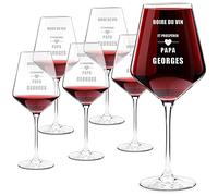 Maverton Ensemble de 6 Verres à Vin en Cristal pour l’homme - Verres Personnalisés à Vin Rouge et Blanc - Cadeau d’anniversaire pour amateur de vin - Papa