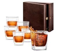 Maverton Ensemble de 6 Verres à Whisky pour lui - Cadeau Homme - Verres classique pour connaisseurs - Gravure au Laser sur chaque Verre a Whisky 250 ml - Cadeau Personnalisé pour homme - Depuis