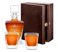 Maverton Ensemble de Carafe et 2/4 / 6 verres à whisky avec personnalisation - Set en verre transparent pour homme - pour anniversaire - pour lui - pour dégustation de whiskey - Maitre