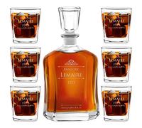 Maverton Ensemble de Carafes Personnalisés a Whisky Rhum Cognac Avec 6 Verres a Whisky Gravés - 700 ml Service Universel Verre Whisky et Carafe - Agent