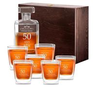 Maverton Ensemble de Carafes Personnalisés a Whisky Rhum Cognac Avec 6 Verres a Whisky Gravés - 700 ml Service Universel Verre Whisky et Carafe - Ans