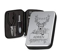 Maverton Ensemble d'outils dans une trousse en aluminium personnalisée - Boîte à outils personnalisée pour l’homme - Pour les bricoleurs - Cadeau d’anniversaire - Cerf
