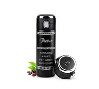 Maverton Gourde Isotherme Personnalisable - Mug hermétique 400ml avec gravure - Cadeau Homme - pour café - thé - Bouteille Isotherme avec afficheur LED - Cadeau Anniversaire Homme- anniv