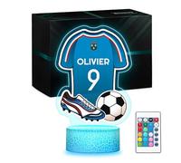 Maverton Lampe de chevet personnalisée foot 3D LED RGB 16 Couleurs - Maillot de l'Équipe Nationale Personnalisé - Football Enfant, Cadeau Garçon 10-12 ans Pour les Fans de Football, Pour les Hommes
