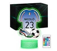 Maverton Lampe de chevet personnalisée foot 3D LED RGB 16 Couleurs - Maillot de l'Équipe Nationale Personnalisé - Football Enfant, Cadeau Garçon 10-12 ans Pour les Fans de Football, Pour les Hommes