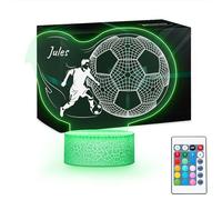 Maverton Lampe de chevet personnalisée foot 3D LED RGB 16 Couleurs - Maillot de l'Équipe Nationale Personnalisé - Football Enfant, Cadeau Garçon 10-12 ans Pour les Fans de Football, Pour les Hommes